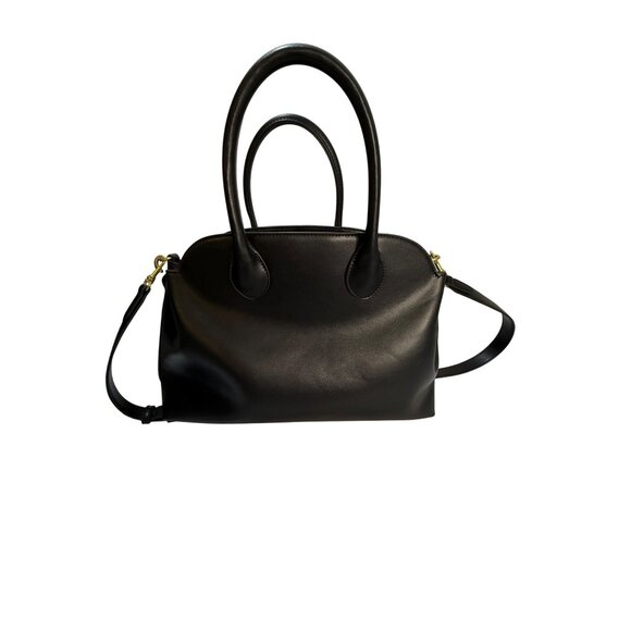 Coach Inspired Black Leather Handbag With Detachable Strap &‎ Gold Hardware - Picture 12 of 14